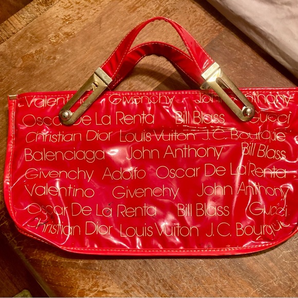 VINTAGE RED VINYL BAG! A Studio 54 Relic! EUC! - Picture 8 of 10
